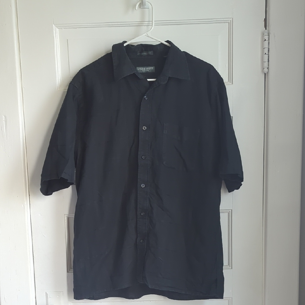 Lyle & Scott Charcoal Linen-Cotton Shirt